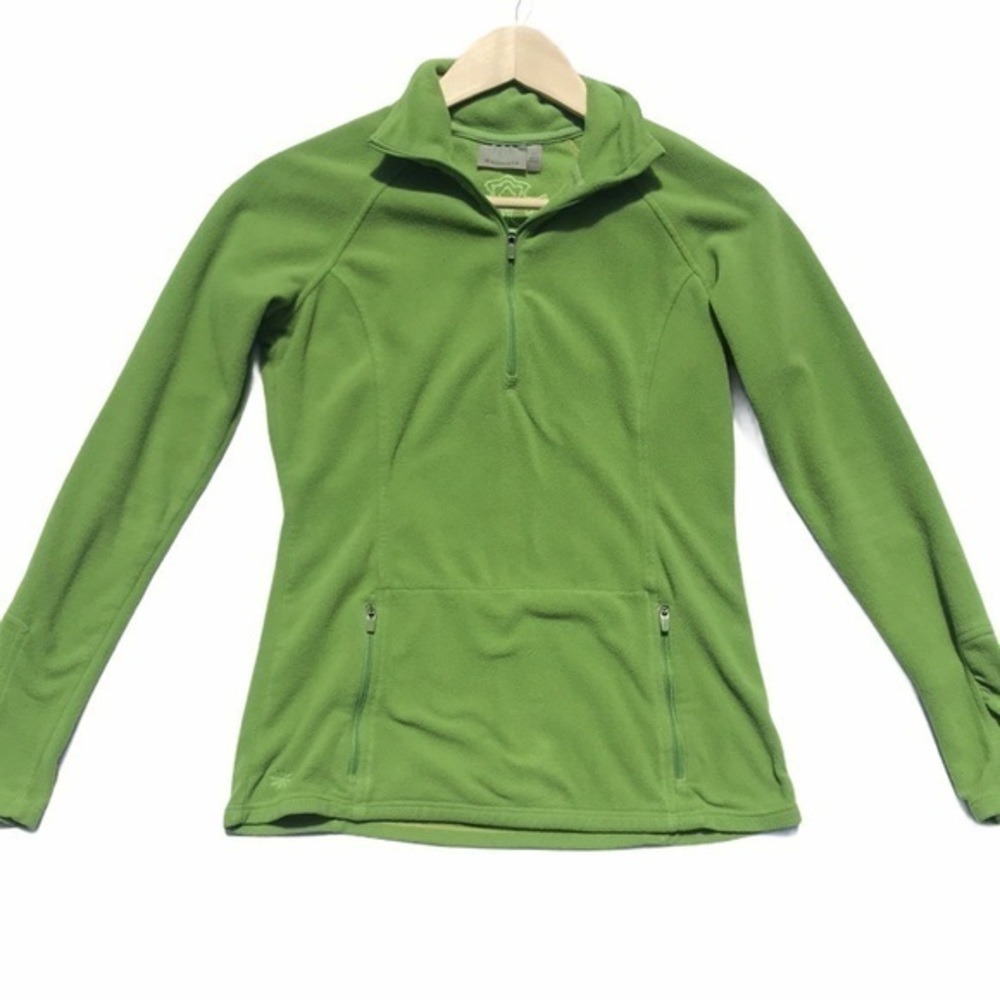 #10 ATHLETA. GREEN QUARTER ZIP FLEECE JACKET - Picture 1 of 11